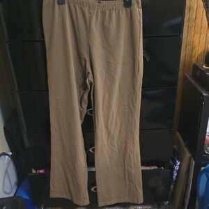 Women With Cintrol Wide Leg Tan Pants Size L